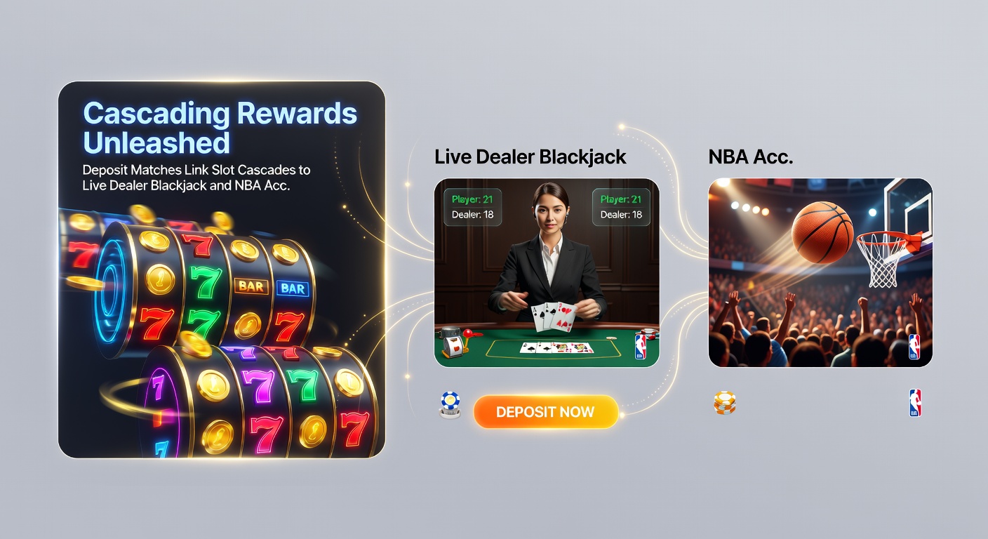 Live dealer blackjack tafel met NBA accumulator odds op een digitaal scherm, geïllustreerd met stortingsmatch iconen