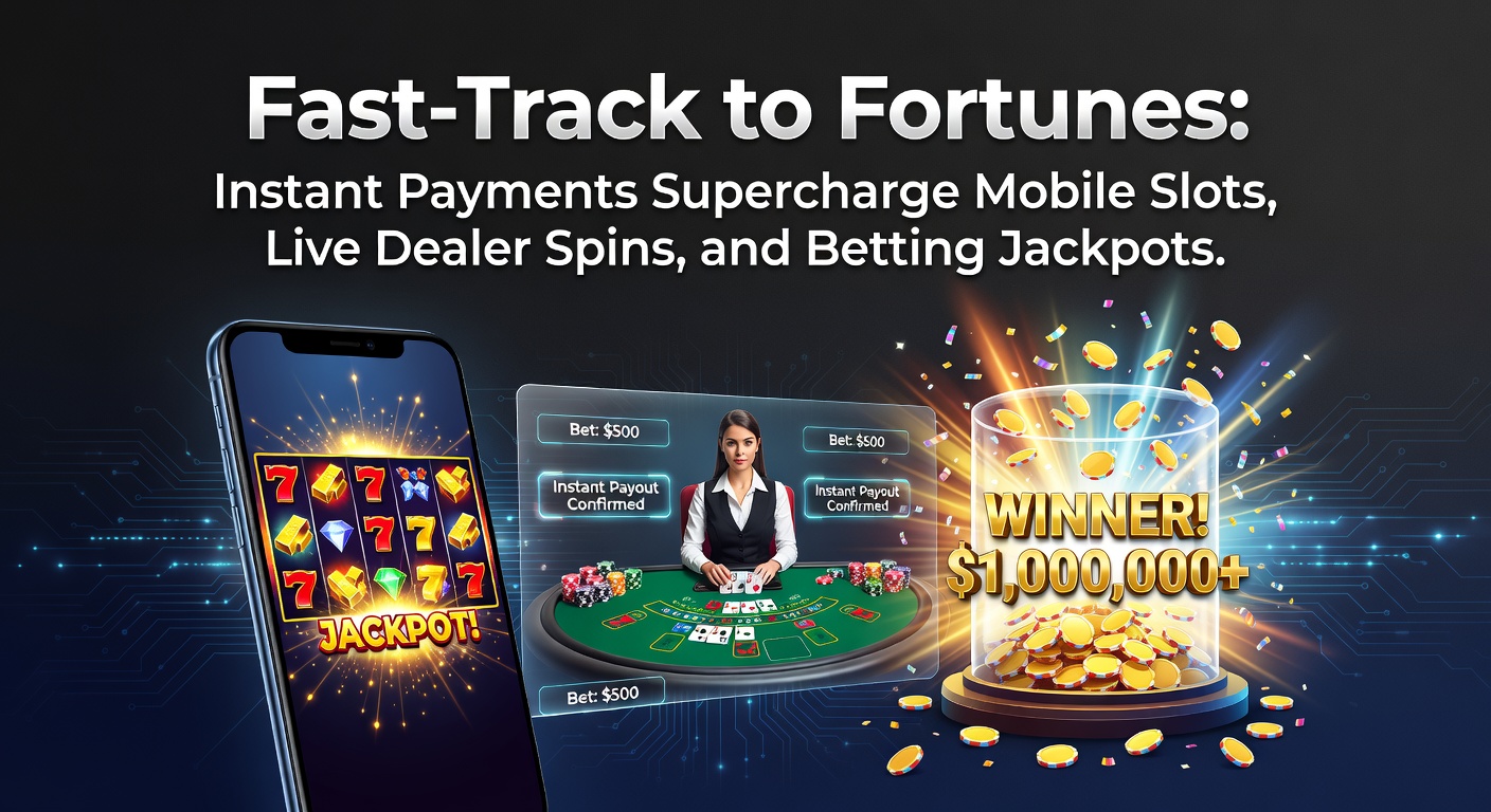 Dynamische afbeelding van een smartphone met flitsende slots en instant stortingen, symboliserend snelheid in online gokken
