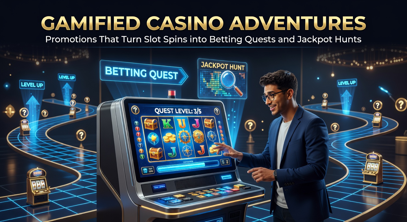 Speler duikt in een gamified slot quest met schatkist-symbolen en progressieve levels op een mobiel scherm