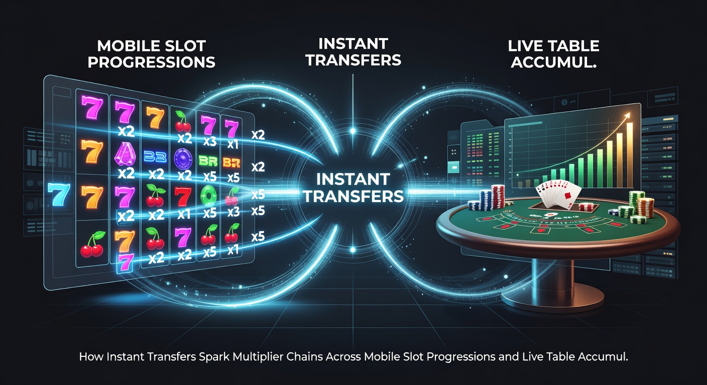 Weergave van live tafel accumulators die verbonden zijn met mobiele slot progressies via instant transfers