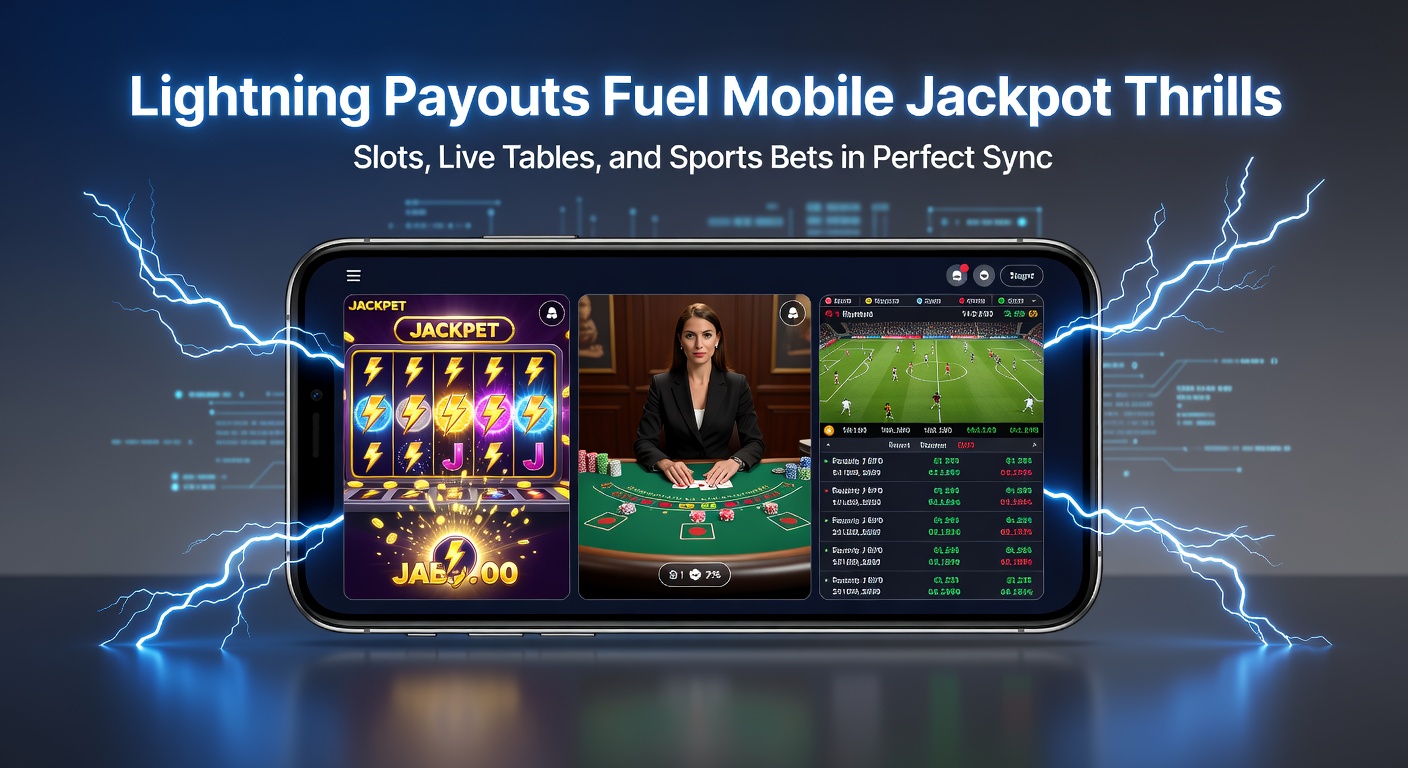 Live dealer blackjack-tafel op mobiel met lightning payout-knop geactiveerd na winnende hand