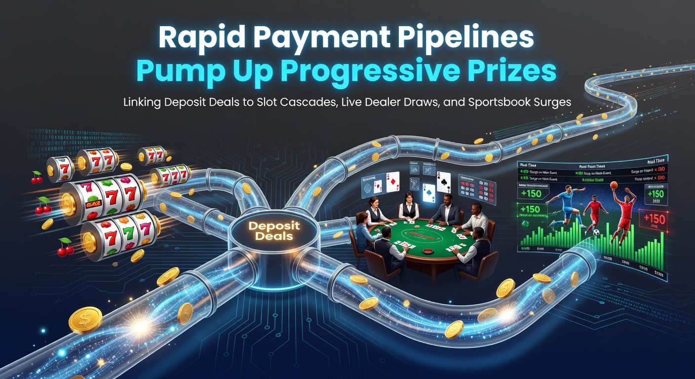 Grafiek van snelle betaalstromen die stortingen direct koppelen aan progressieve jackpotopbouw in slots en live games