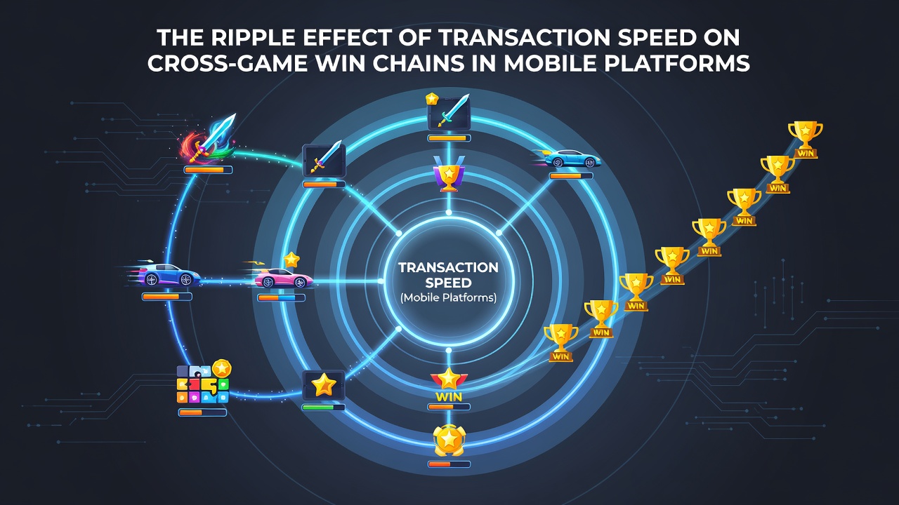 Grafiek die de impact van transactiesnelheid op winstketens in mobiele casino's toont